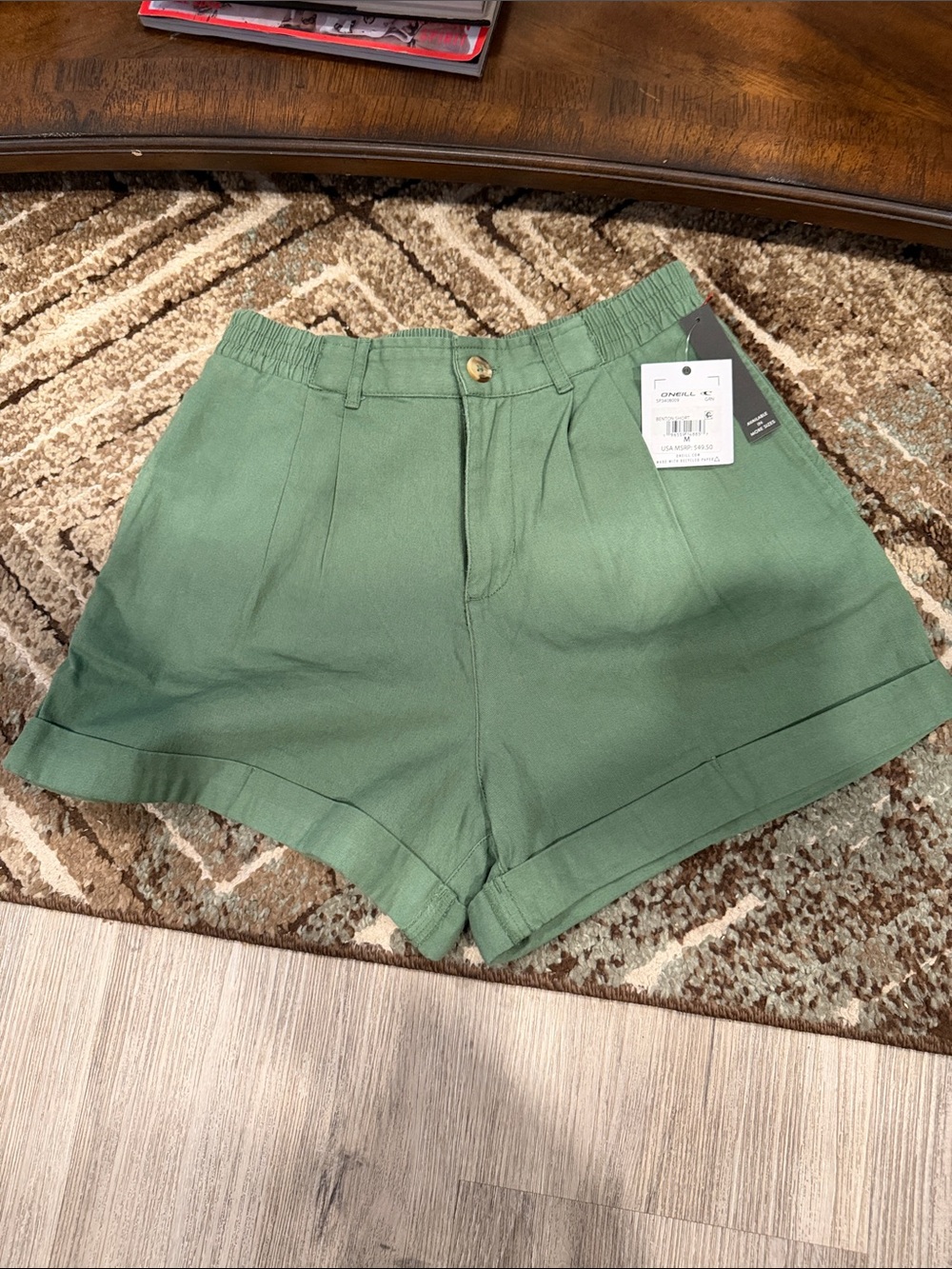 O'Neill High-Waist Olive Green Tailored Women's Shorts